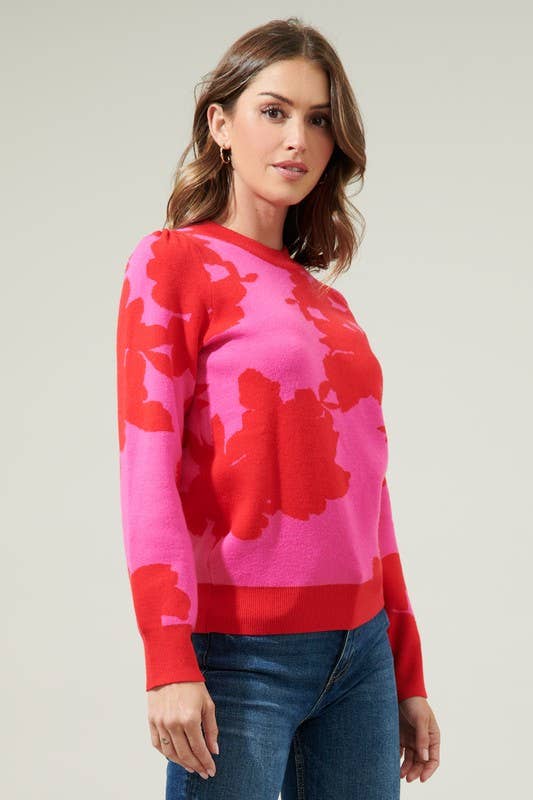 Crocket Floral High Neck Sweater