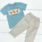 Three Sisters Pumpkin Smocked Boys Pant Set