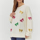 Ribbon Sequin Patch Sweatshirt