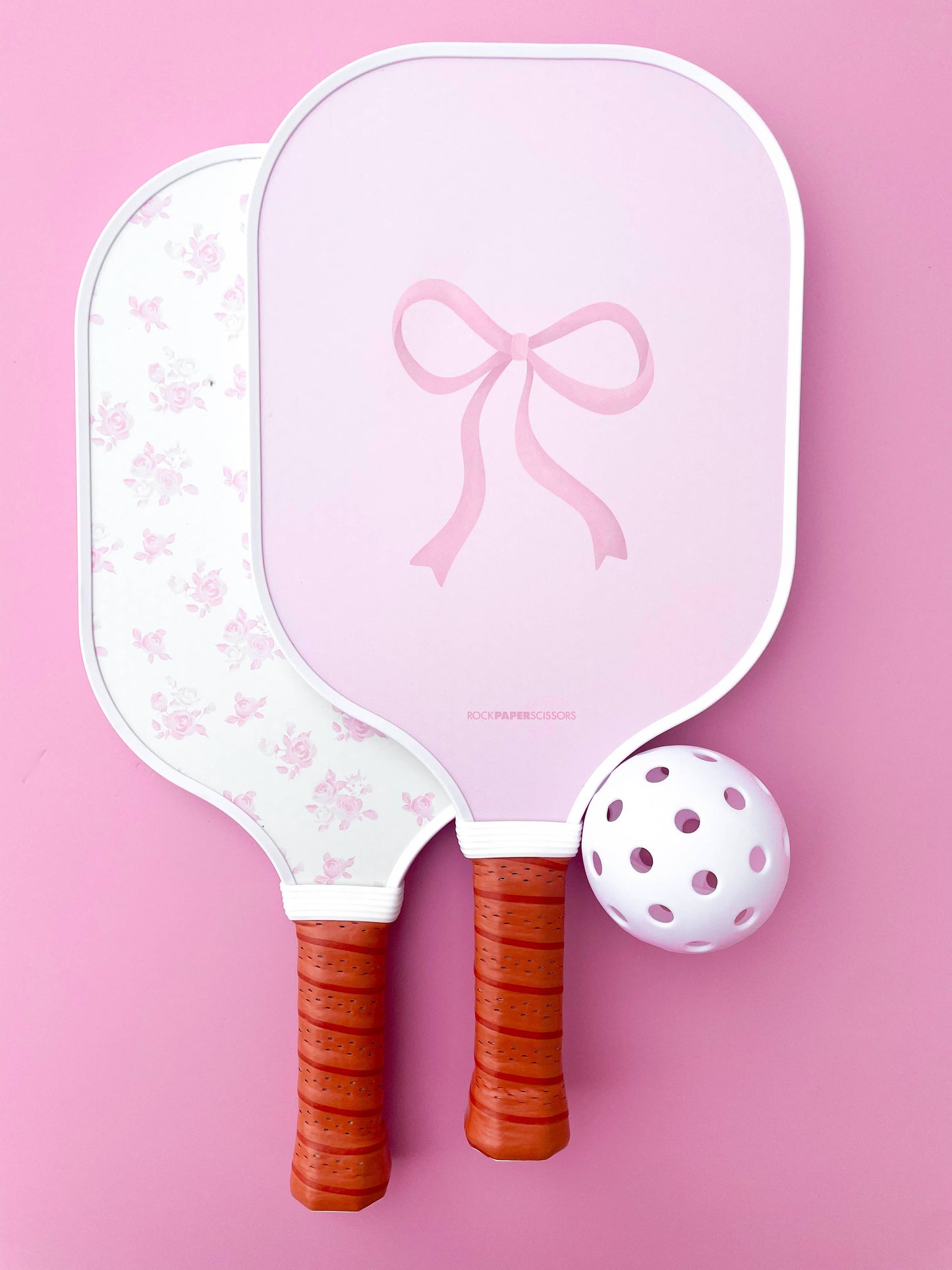 Coquette Pink Bow Floral Pickleball Paddle (ONE)