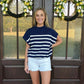 Navy Striped Top