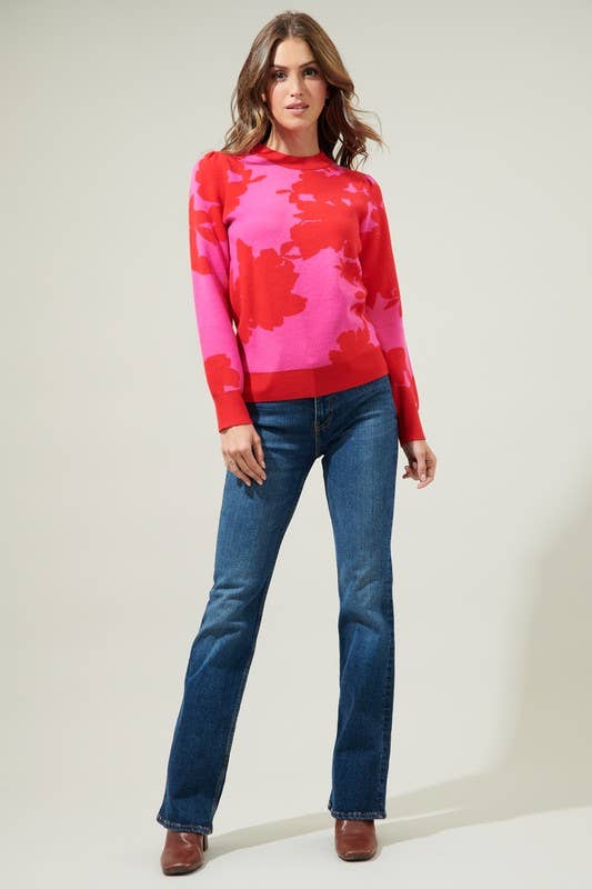 Crocket Floral High Neck Sweater