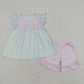 Girls Green & Pink Checkered Set