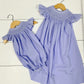 Catherine Pearl Lavender Smocked Bubble