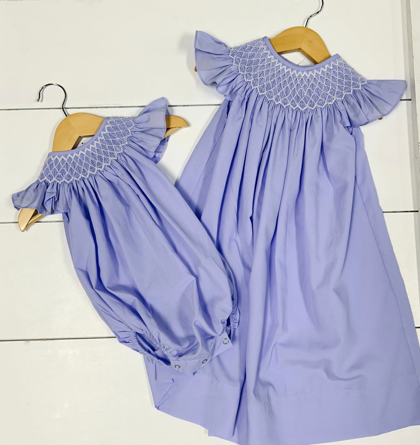 Catherine Pearl Lavender Smocked Bubble