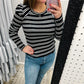 Nola Striped Puff Fitted Top