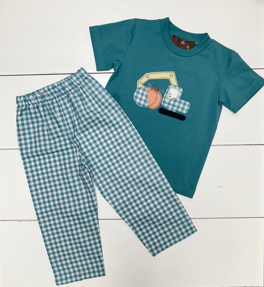 Pumpkin Applique Boys Pant Set MJ