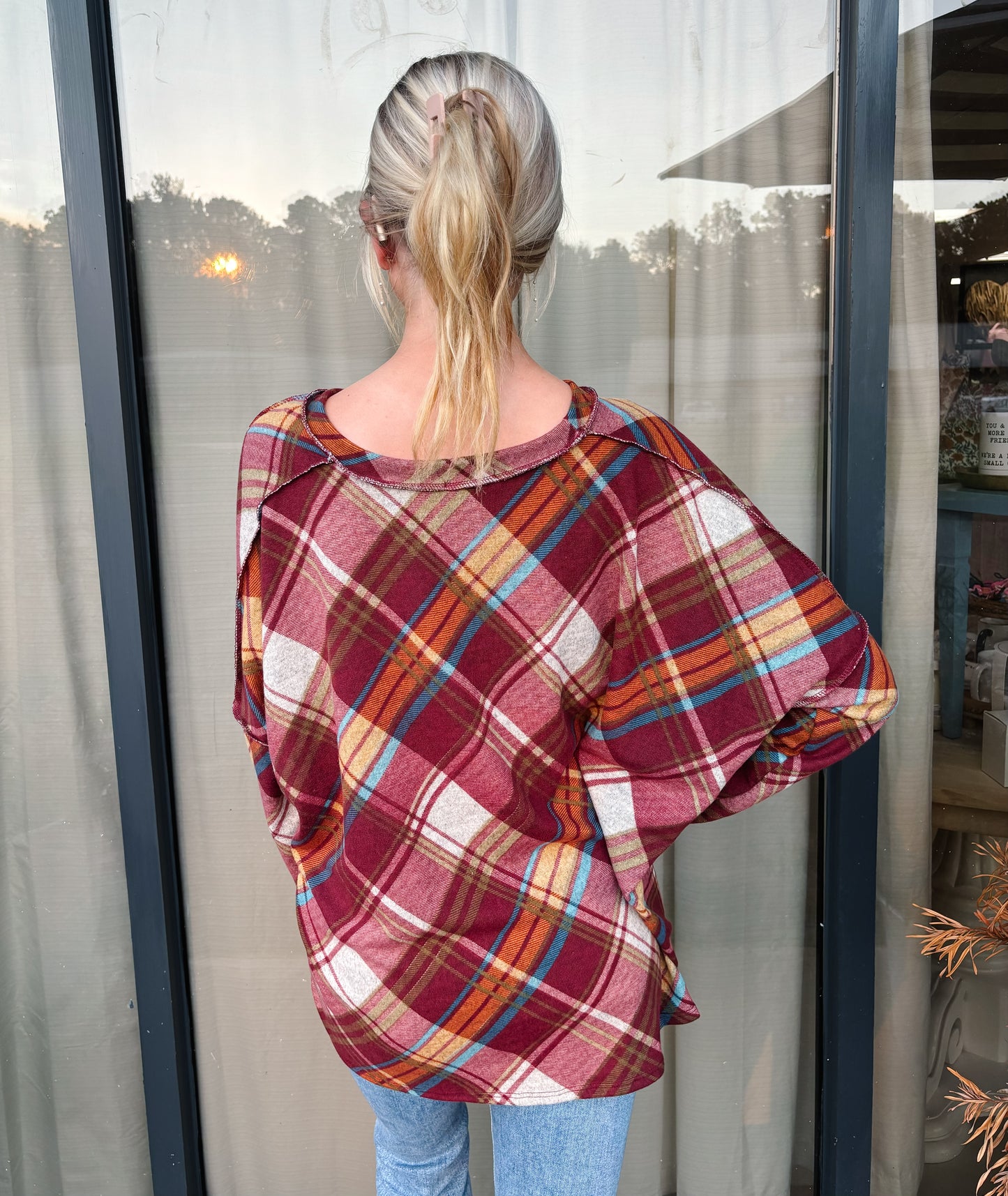 Feeling the Fall Plaid Puff Sleeve