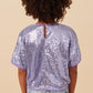 Hayden Girl Sequin Dolman Top Lavender