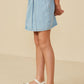 Hayden Girl Box Pleated Denim Skirt