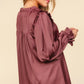 Chestnut Mock Neck Satin Blouse