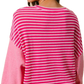 Fuchsia Textured Stripe Top