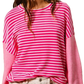 Fuchsia Textured Stripe Top