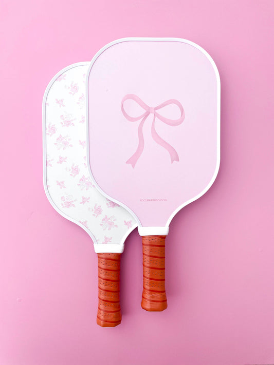 Coquette Pink Bow Floral Pickleball Paddle (ONE)