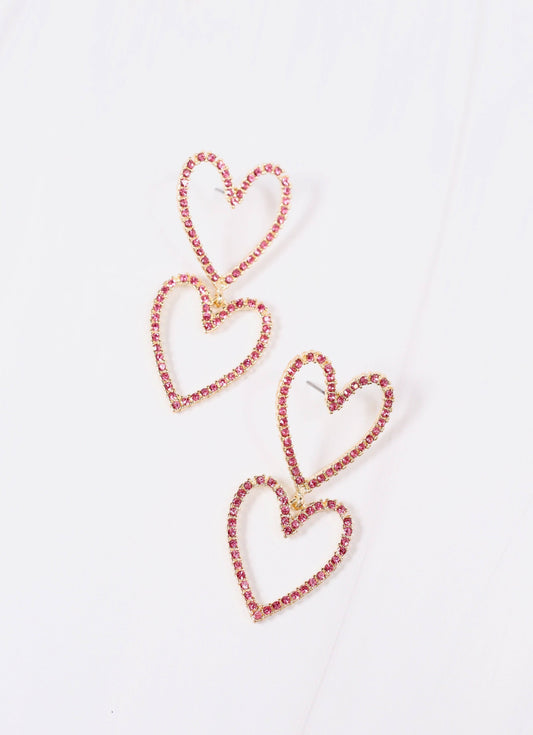 Just a Crush Heart Earring PINK