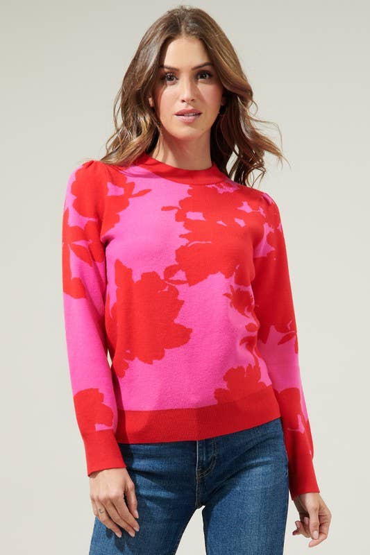 Crocket Floral High Neck Sweater